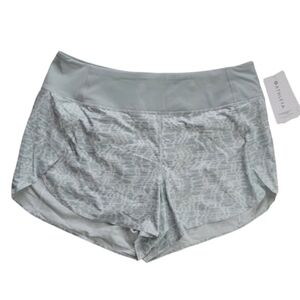 Athleta Run With It 3.5” Shorts 1X Gray Print Lined Athletic NWT